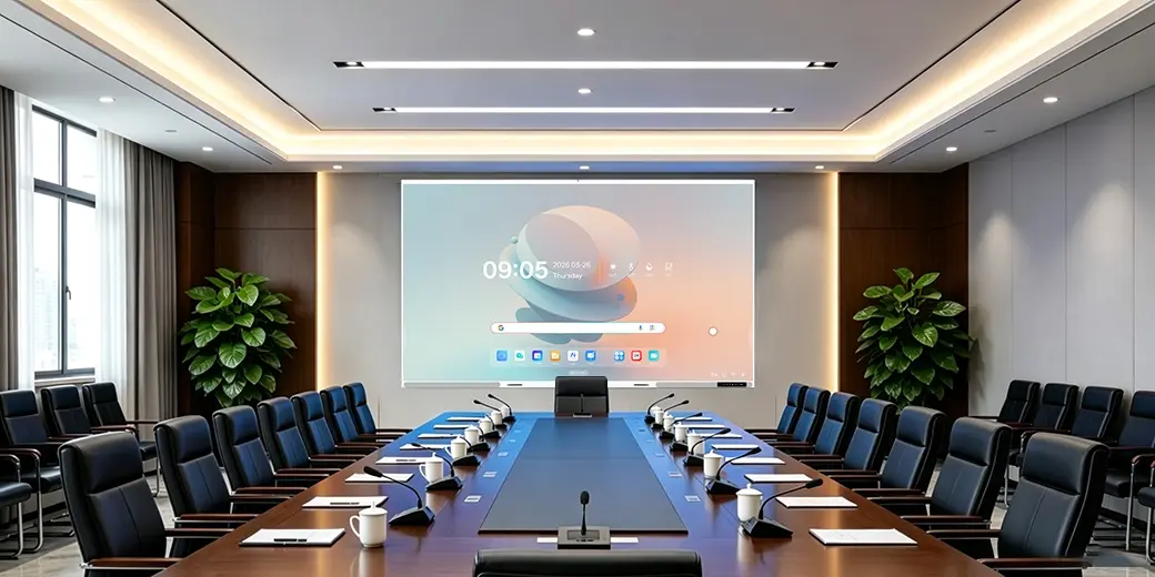 Government conference center with Riotouch COB LED display for official meetings