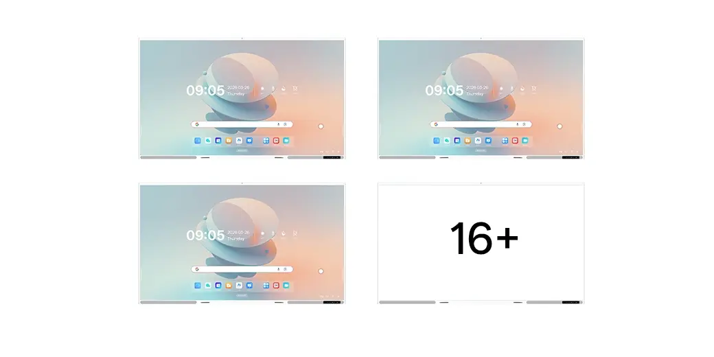16+ simultaneous screen sharing on COB LED conference display
