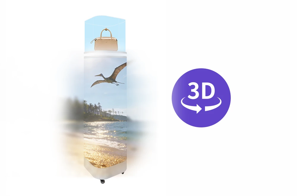 Indoor Curved LED Display Stand Naked-Eye 3D Content Showcase