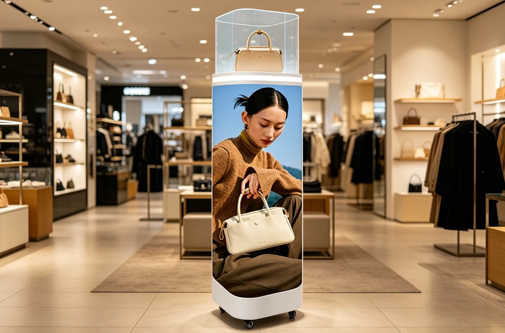 Indoor Curved LED Display Stand Retail Store Application