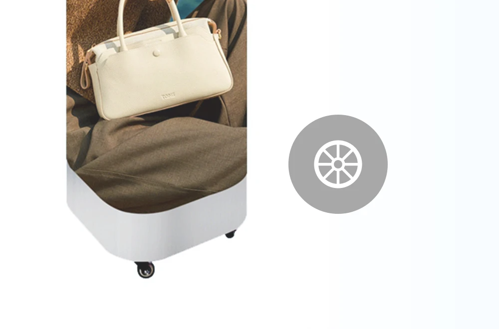 Mobile Pulley LED Display Stand with Product Showcase