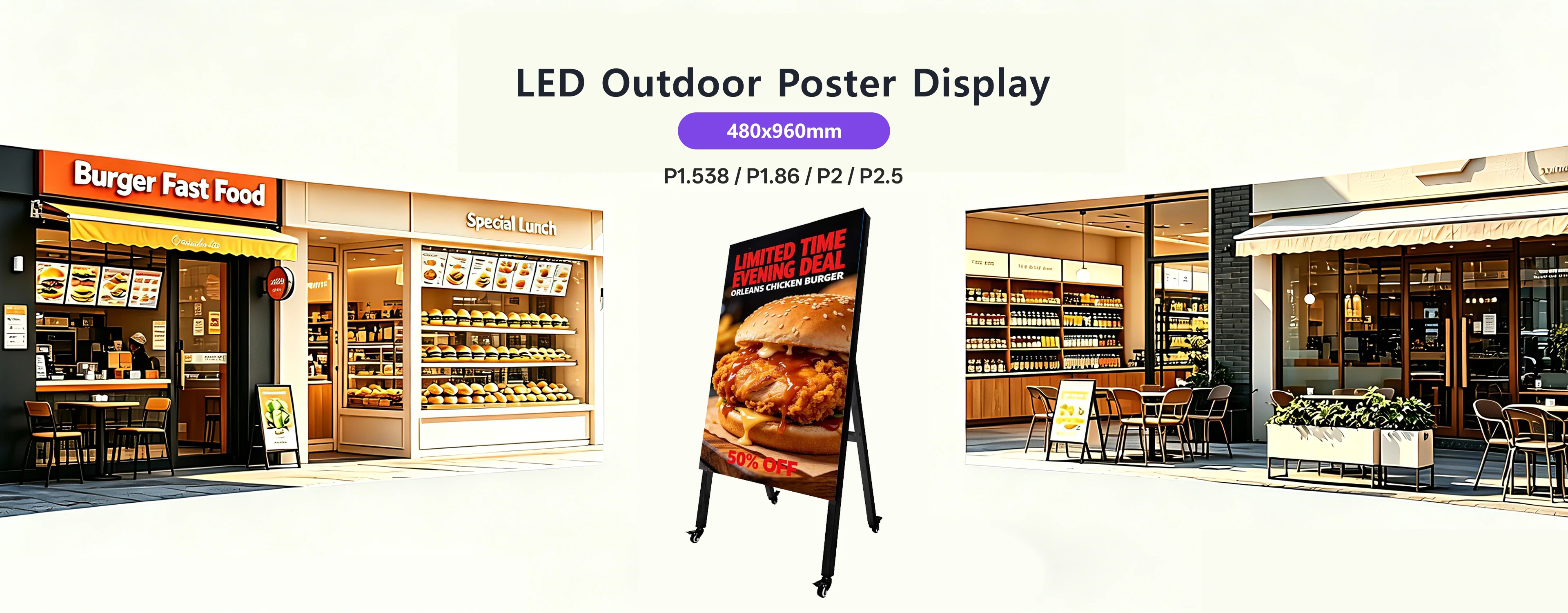 Riotouch LED Outdoor Poster Display hero product banner 480x960mm