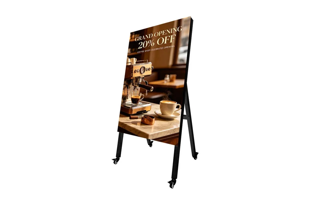 24kg lightweight LED Outdoor Poster Display with silent universal casters