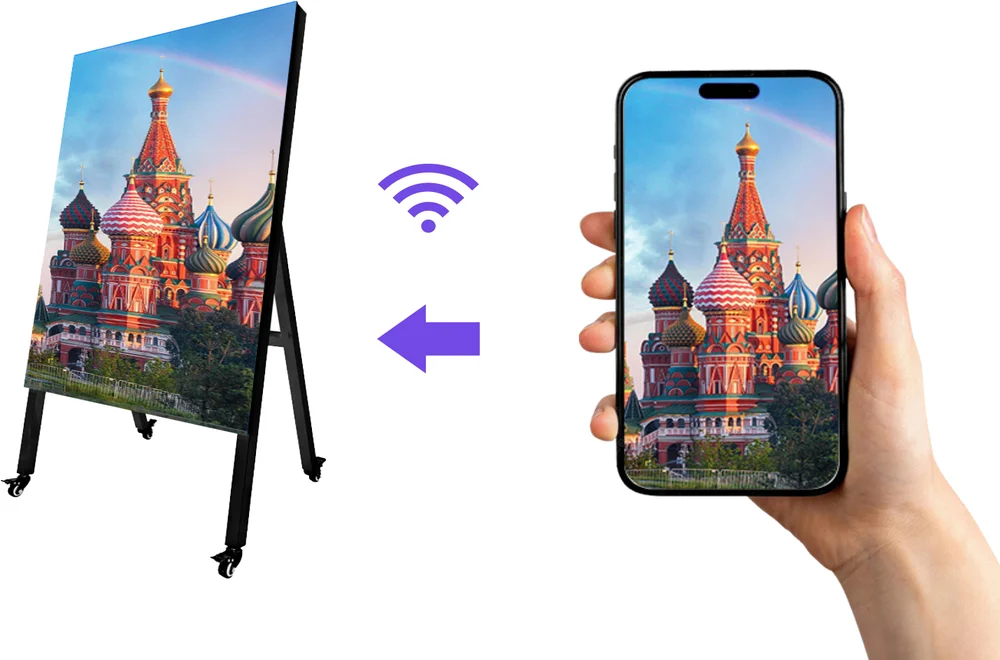 Wireless mobile APP control for LED Outdoor Poster Display content management