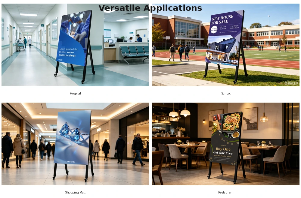 LED Outdoor Poster Display versatile scene applications hospital school shopping mall restaurant