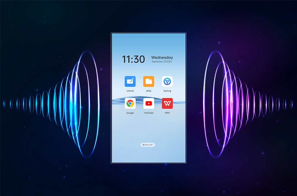 Built-in speakers ensure synchronized audio and video.