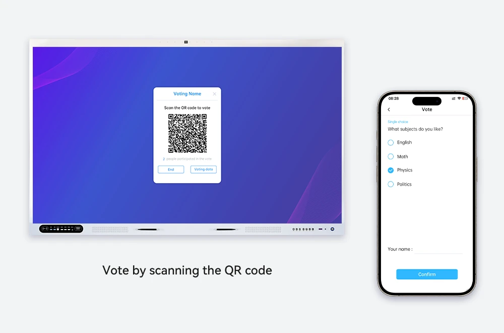 Riotouch Interactive Whiteboard Voting Tool UVote Online Voting