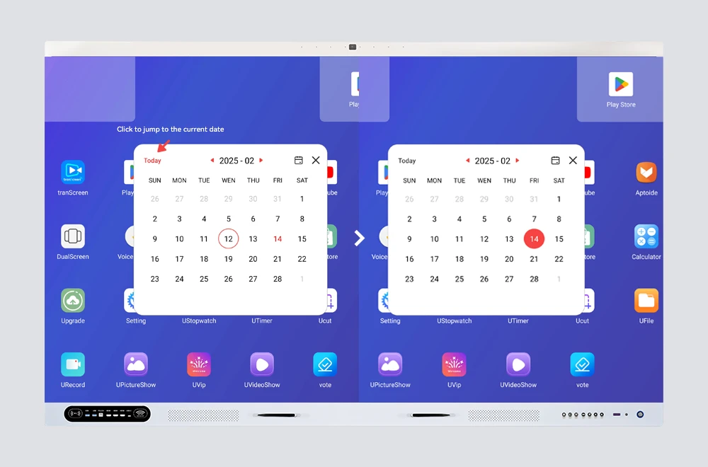 Riotouch-Interactive Whiteboard Software-Calendar-One Click Back to The Present Moment Riotouch Interactive Whiteboard Software Calendar One Click Back to The Present Moment