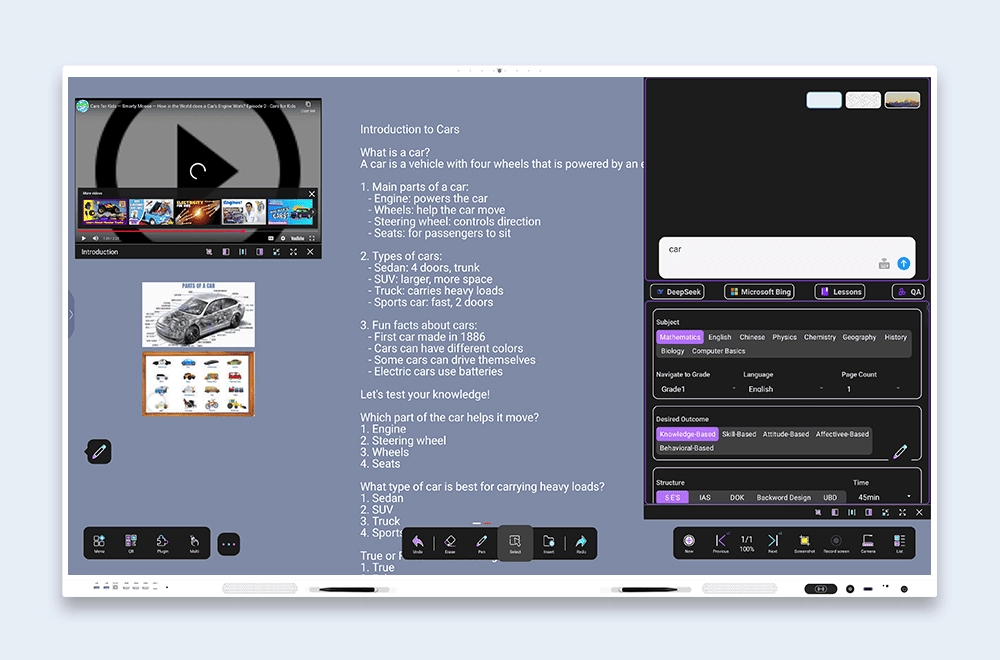 Riotouch Smart Board Software UMind AI AI Lesson Generation