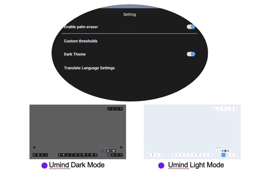 Riotouch Smart Board Software UMind Dark Mode
