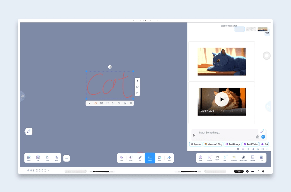 Riotouch Smart Board Software UMind AI Text Generation Picture Video