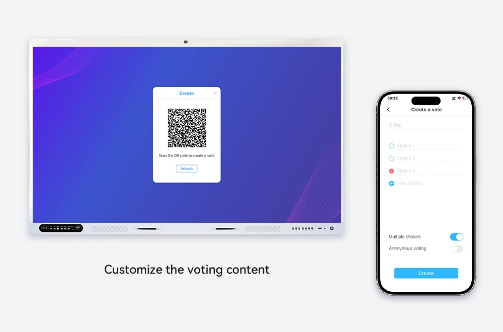 Riotouch Interactive Whiteboard Voting Tool UVote Customize Voting Content