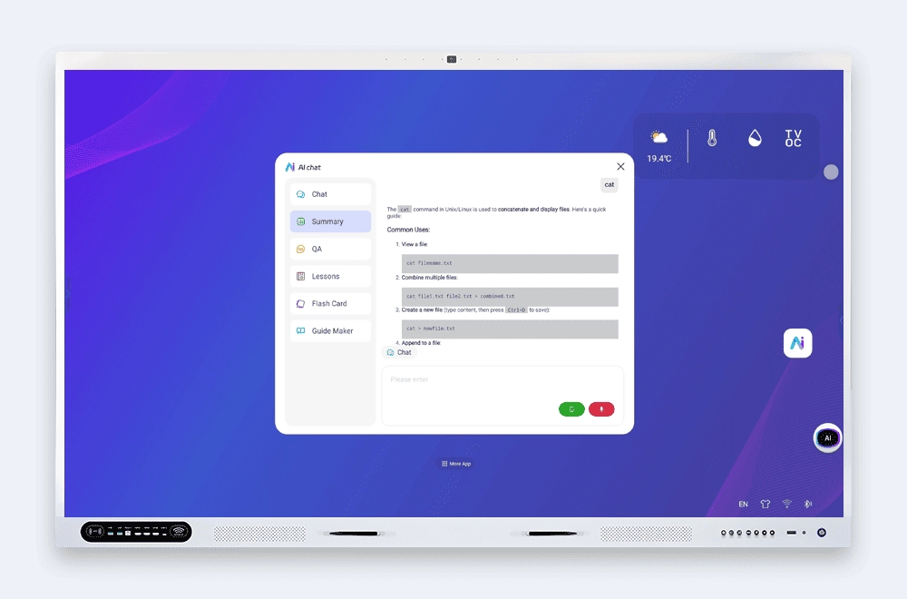 Riotouch Smart Board Software UMind AI Text Picture and Document Summary