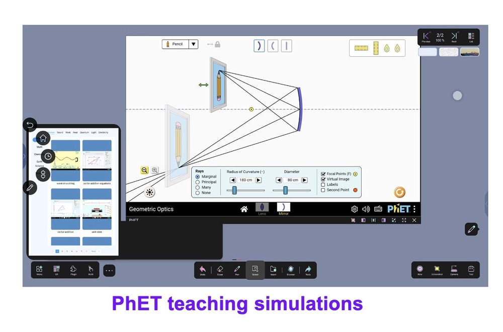 Riotouch Smart Board Software UMind PhET Dynamic Course Display