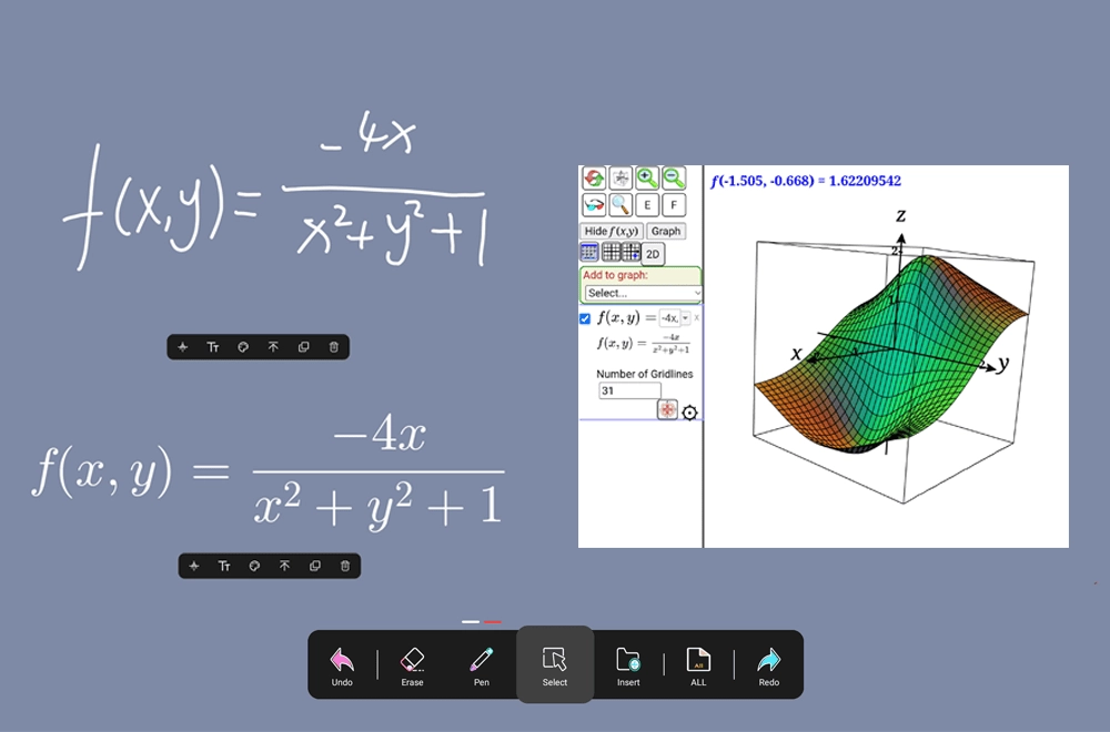 Riotouch Smart Board Software UMind Formula Recognition and Graphing